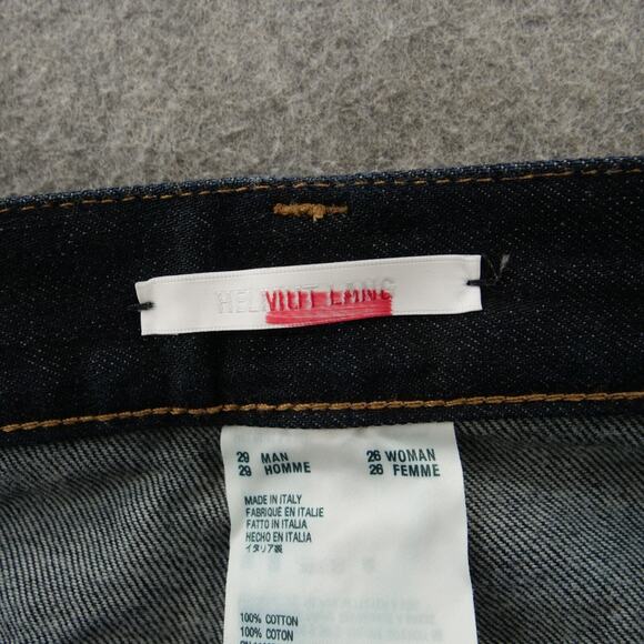 Helmut Lang X Josephine Meckseper Jeans Womens 26 Blue Slim Straight Dark Wash - Picture 6 of 13